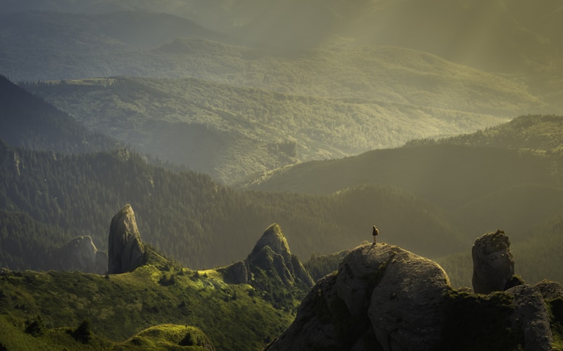 Composição de paisagem com profundidade